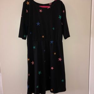 OLD NAVY SLIP OVER DRESS BLACK WITH SWEET STARS M